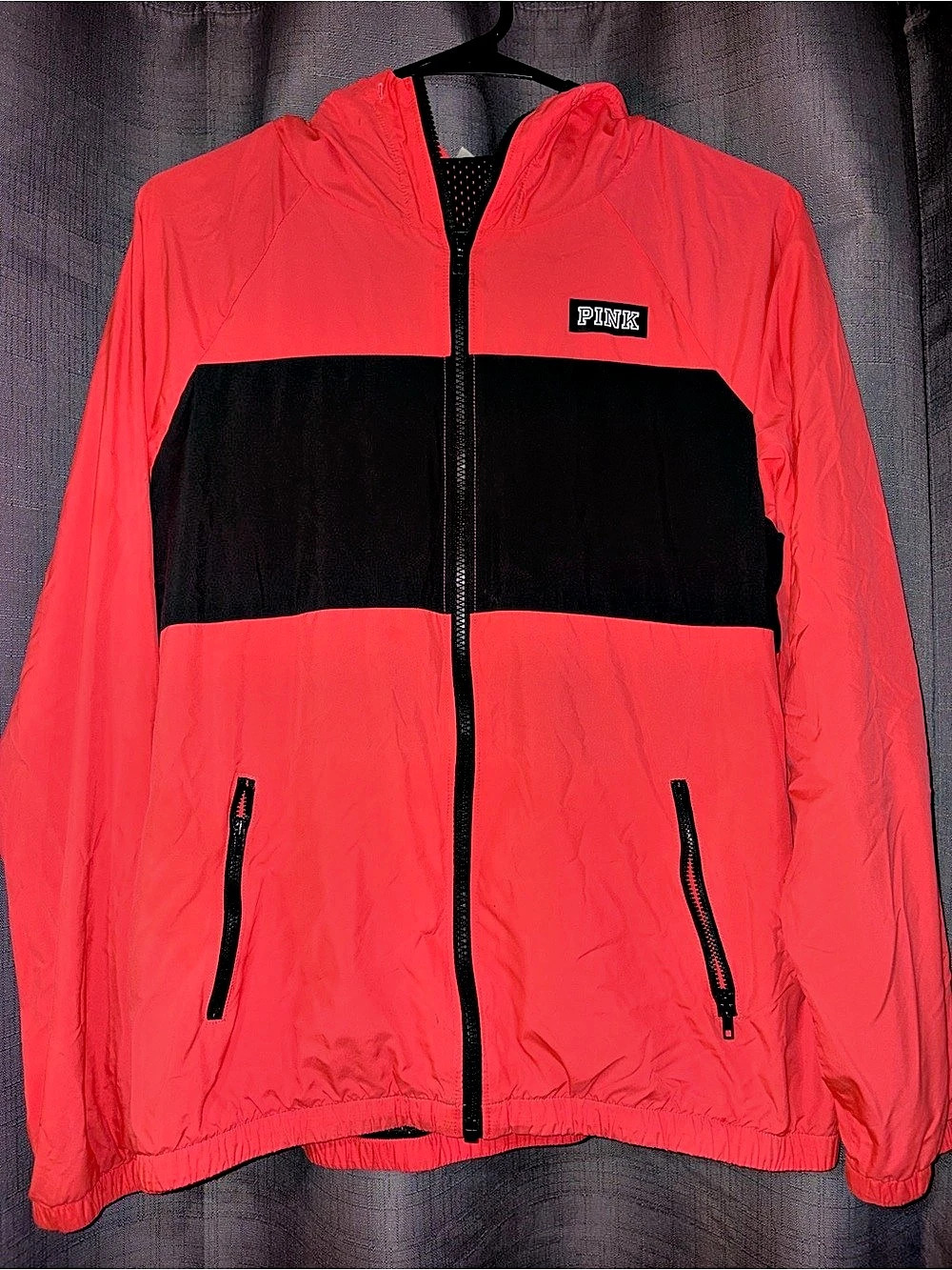 PINK Color Block Lightweight Jacket Size XS Like New